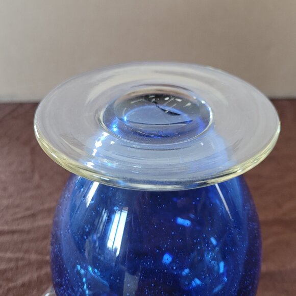 Vintage Hand Blown Cobalt Blue Glass Vase - Picture 6 of 6